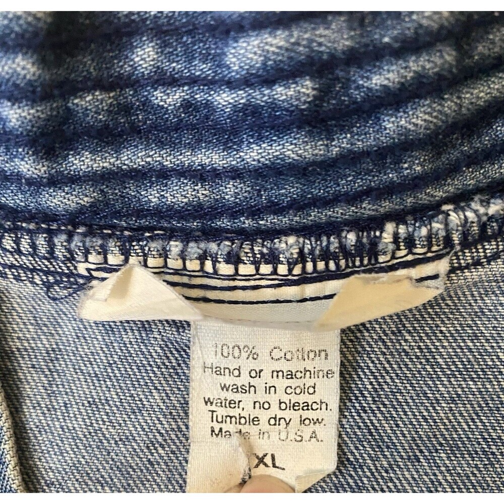 East Bay Mercantile Vintage 80’s 100% Denim Chore Smock Made In USA Size XL - Picture 9 of 16